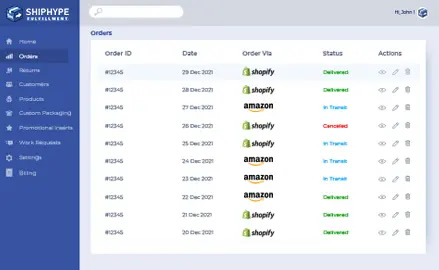 Your Orders Start Flowing In To The Fast full fill Dashboard